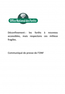 ONF - Communiqué de presse - Déconfinement - Lire la suite